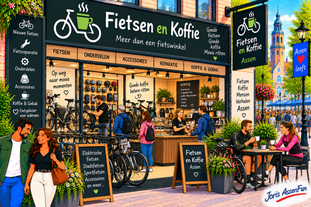 Fietsen en Koffie in Assen – fietsen, fietsreparatie, accessoires en koffie