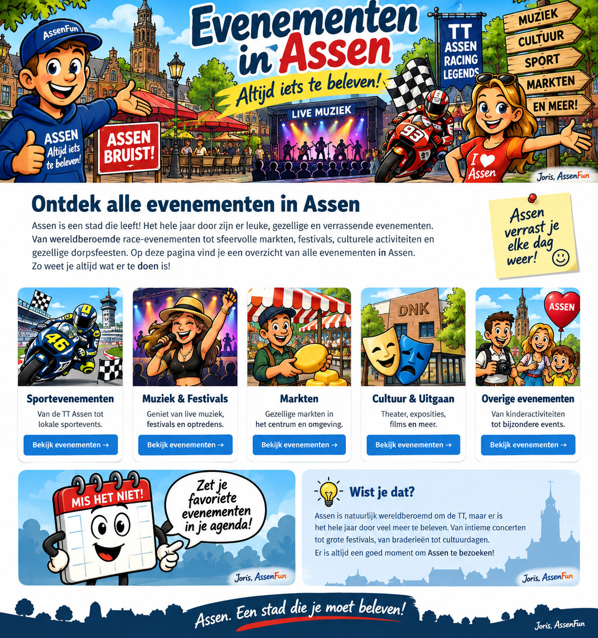 Evenementen in Assen 2026 en 2027