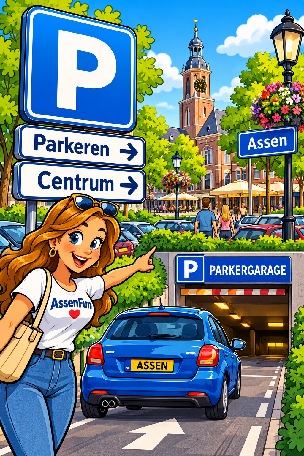AssenFun cartoon over parkeren in Assen